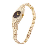 Women's 14k Yellow Gold Nugget Link Bracelet Geneve Wrist Watch 7.5" 31.2 grams