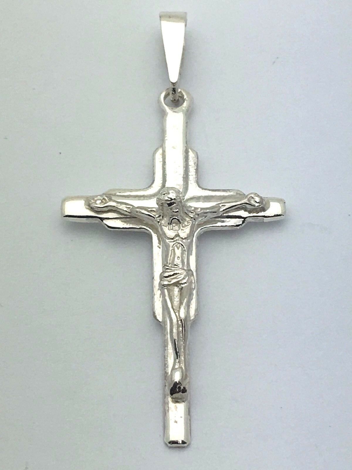 925 Sterling Silver Christian Jesus Christ Catholic Crucifix Cross Pendant