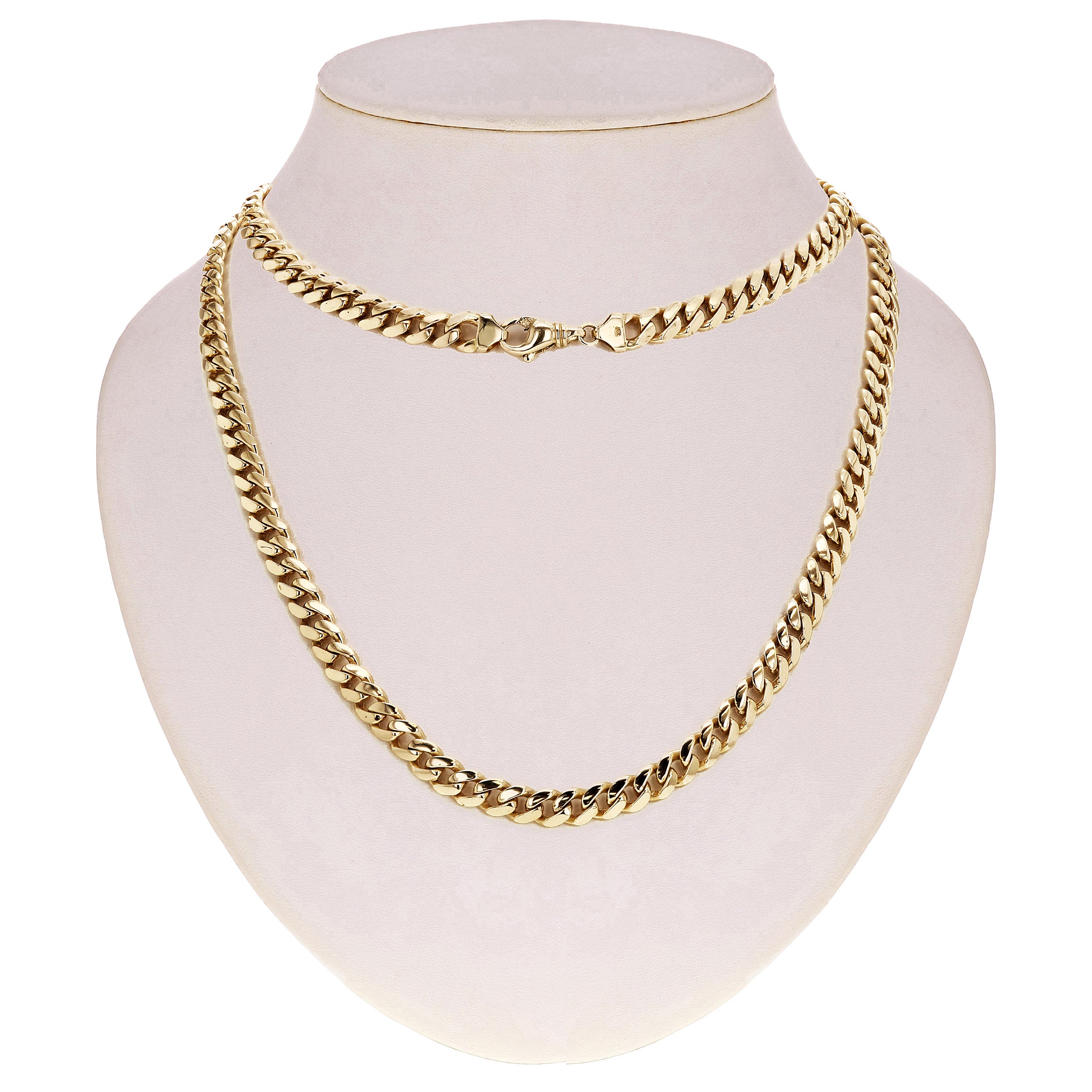 Men's 14k Yellow Gold Miami Cuban Link Necklace 20" 8mm 80.7 grams - 20" 80.7 grams