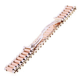 Italian Two-Tone 14k White & Rose Gold Watch Link Bracelet 8" 15.1mm 36 grams - 36 grams