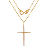 14k Rose Gold Diamond Cross Pendant - Rose
