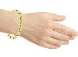 14k Yellow Gold Solid Handmade Fashion Link Chain Bracelet 7" 6mm 25.5 grams - Yellow,7"