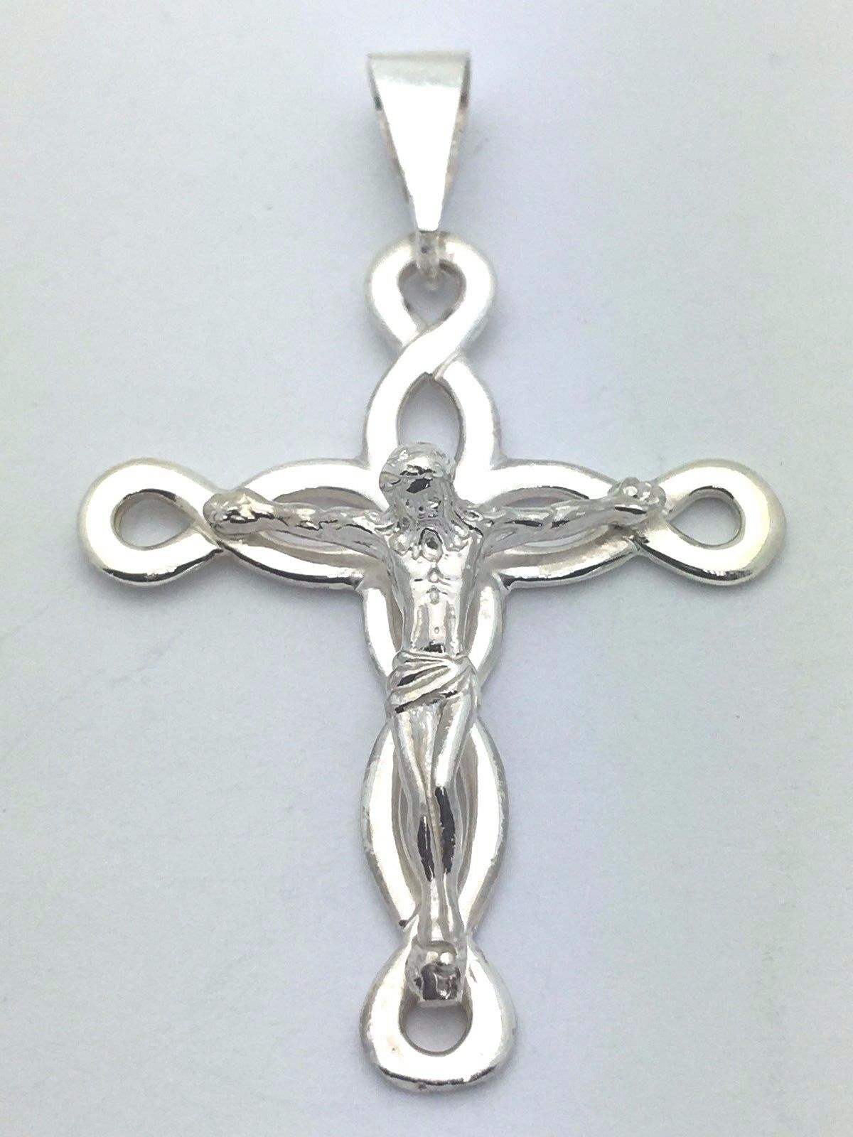 925 Sterling Silver Christian Jesus Christ Catholic Crucifix Cross Pendant