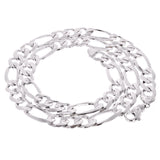 Men's 14k White Gold Figaro Chain Necklace Solid Heavy Link 20" 12mm 97.8 grams - White,20"