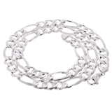 Men's 10k White Gold Figaro Chain Necklace Solid Heavy Link 20" 12mm 87.1 grams - White,20"