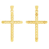 10k Yellow Gold 3D Cross Charm Pendant 2.5" 4.8 grams - Size 2 4.8 grams