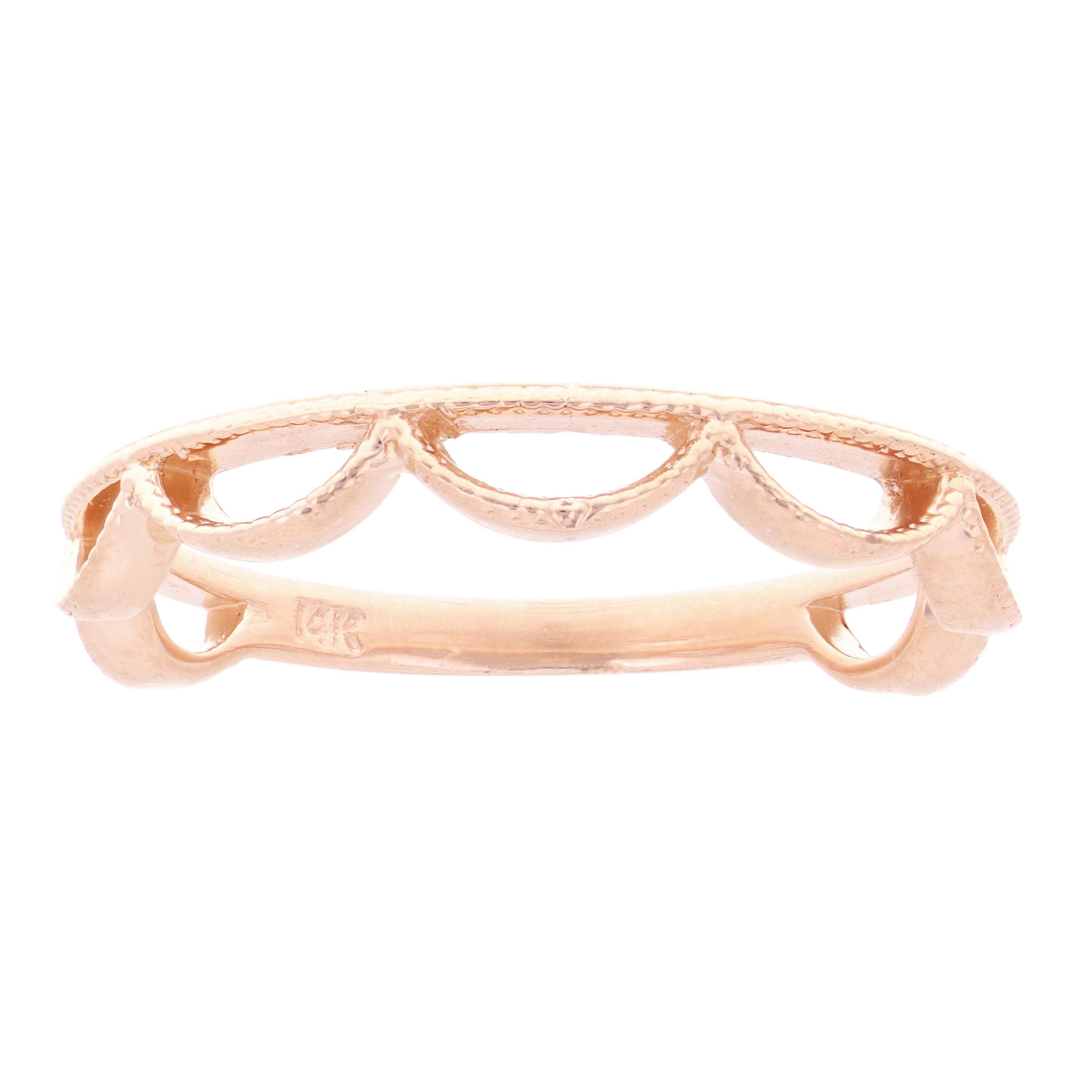 14k Rose Gold Crown Stackable Ring 2 grams Size 6.75 - Rose