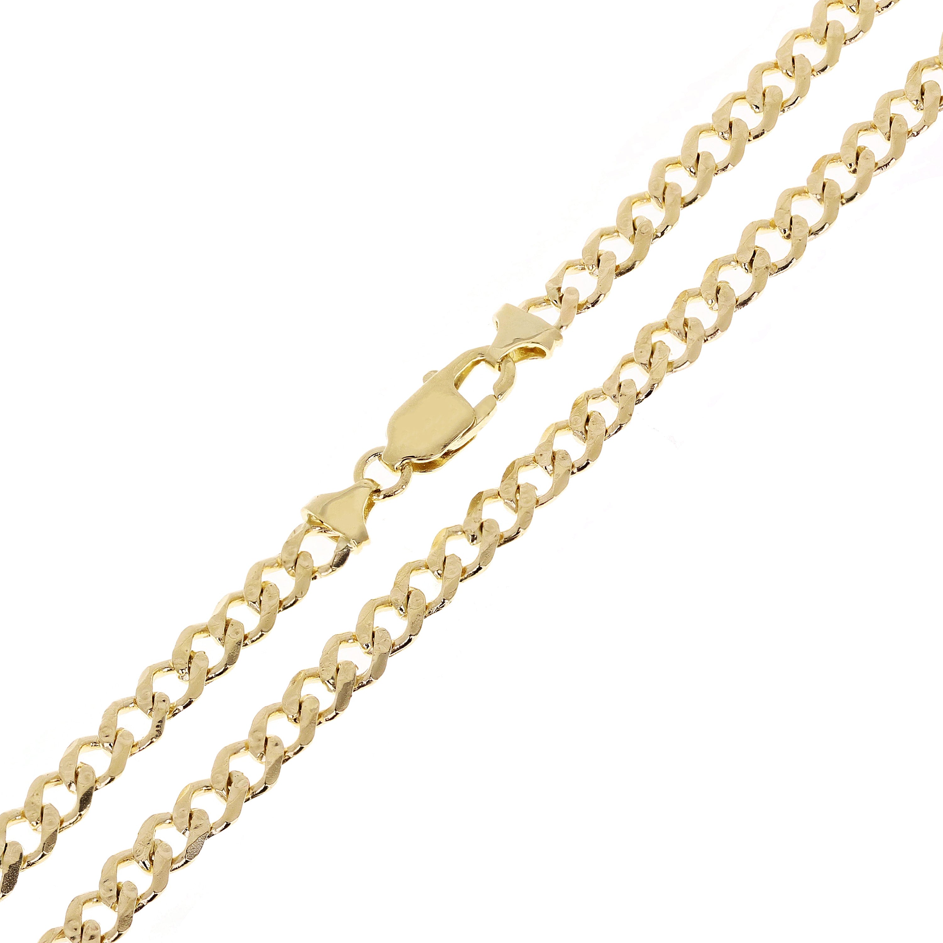 10k Yellow Gold Cuban Yellow Pave Link Chain Necklace 22" 5.9mm 26.8 grams - 22"