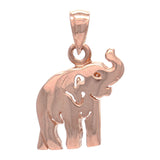 14k Rose Gold High Polish Good Luck Charm 3D Elephant Pendant 2.4 grams - Rose