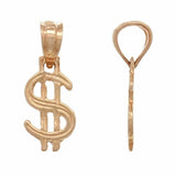 14k Rose Gold Money Dollar Sign Charm Pendant 0.4 gram - Rose