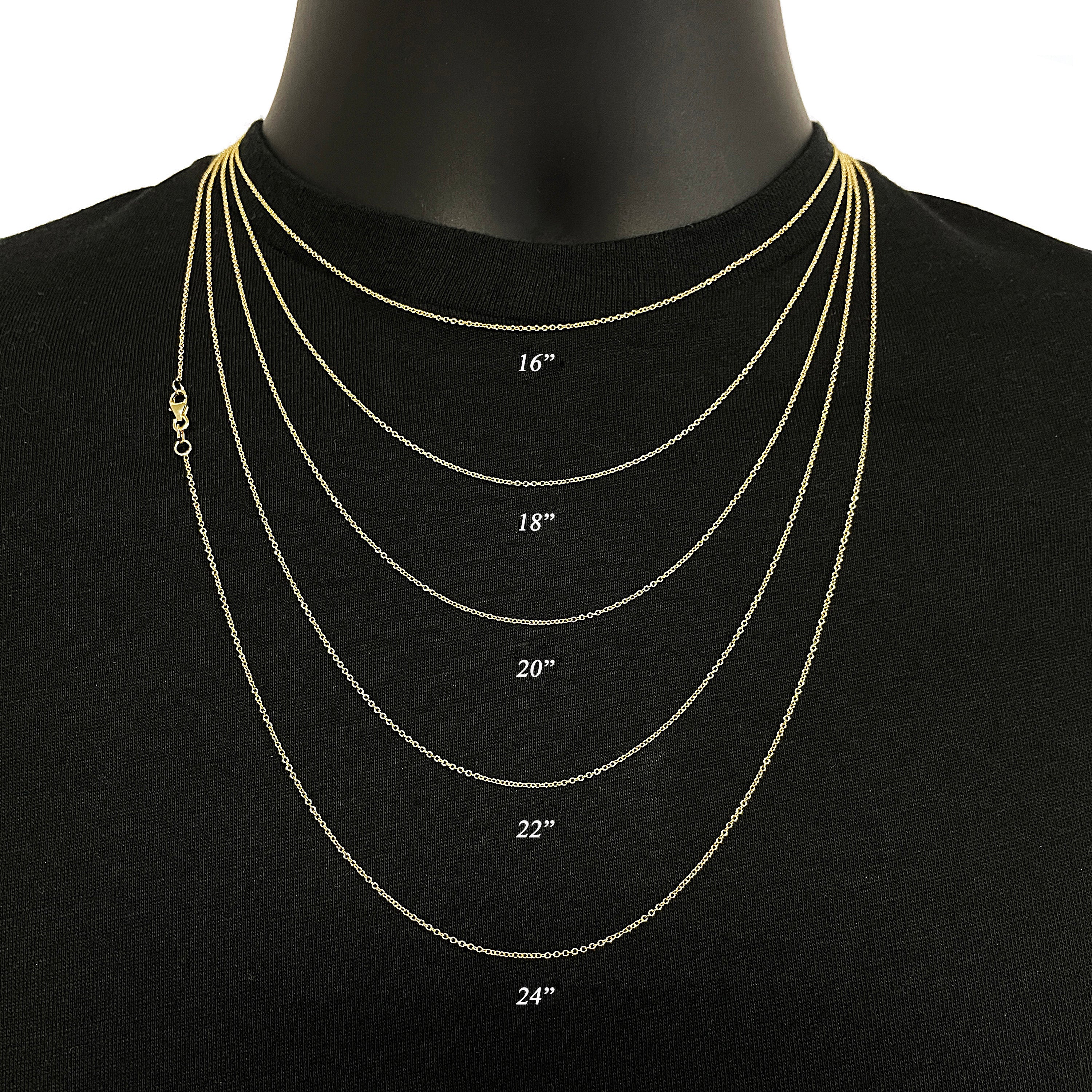 Italian 14k Yellow Gold Rolo Chain Necklace 1mm 16" 1.2 grams - 16",1 mm 1.2 grams