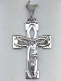 14k White Gold Jesus Crucifix Cross Religious Charm Pendant 5 grams