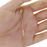 Italian 14k Yellow Gold Flat Oval Paper Clip Links Bracelet 7" 1.3 grams