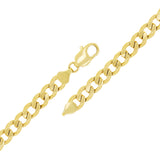 14k Yellow Gold Solid Curb Cuban Link Chain Bracelet 7" 7.8mm 20.7 grams - 7" 20.7 grams