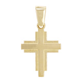 14k Yellow Gold 3D Cross Charm Pendant 26x14.8mm 2.3 grams