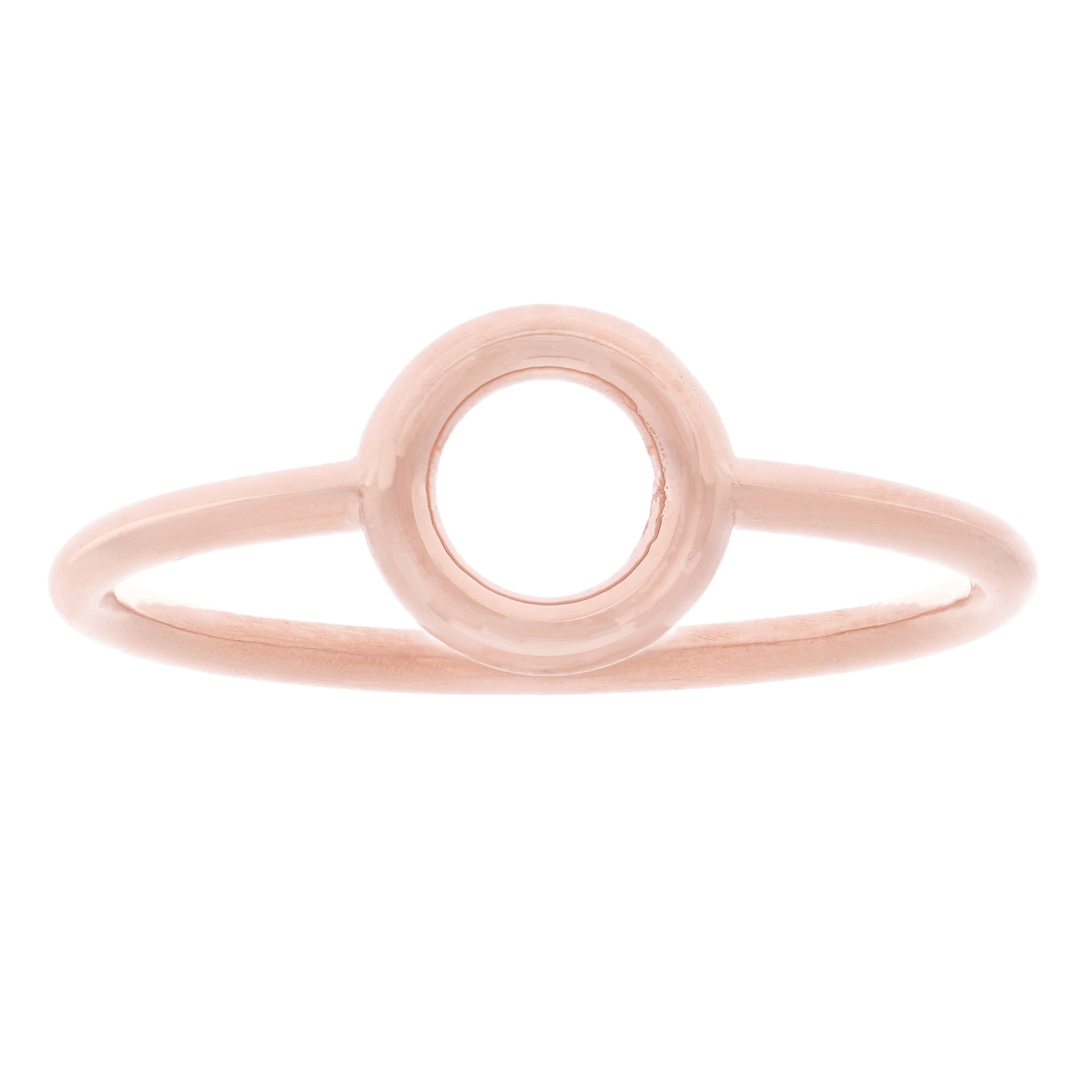 14k Rose Gold Bright Polished Open Circle Stackable Ring Size 7 - Rose