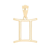 14k Yellow Gold Gemini Zodiac Sign Charm Pendant - Gemini,Yellow