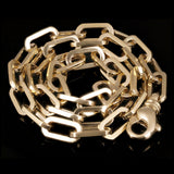 14k Yellow Gold Solid Handmade Paper Clip Chain Necklace 16" 6.7mm 38.6 grams - 16" 38.6 grams