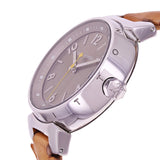 Louis Vuitton Ladies Tambour Quartz Tan Leather Strap