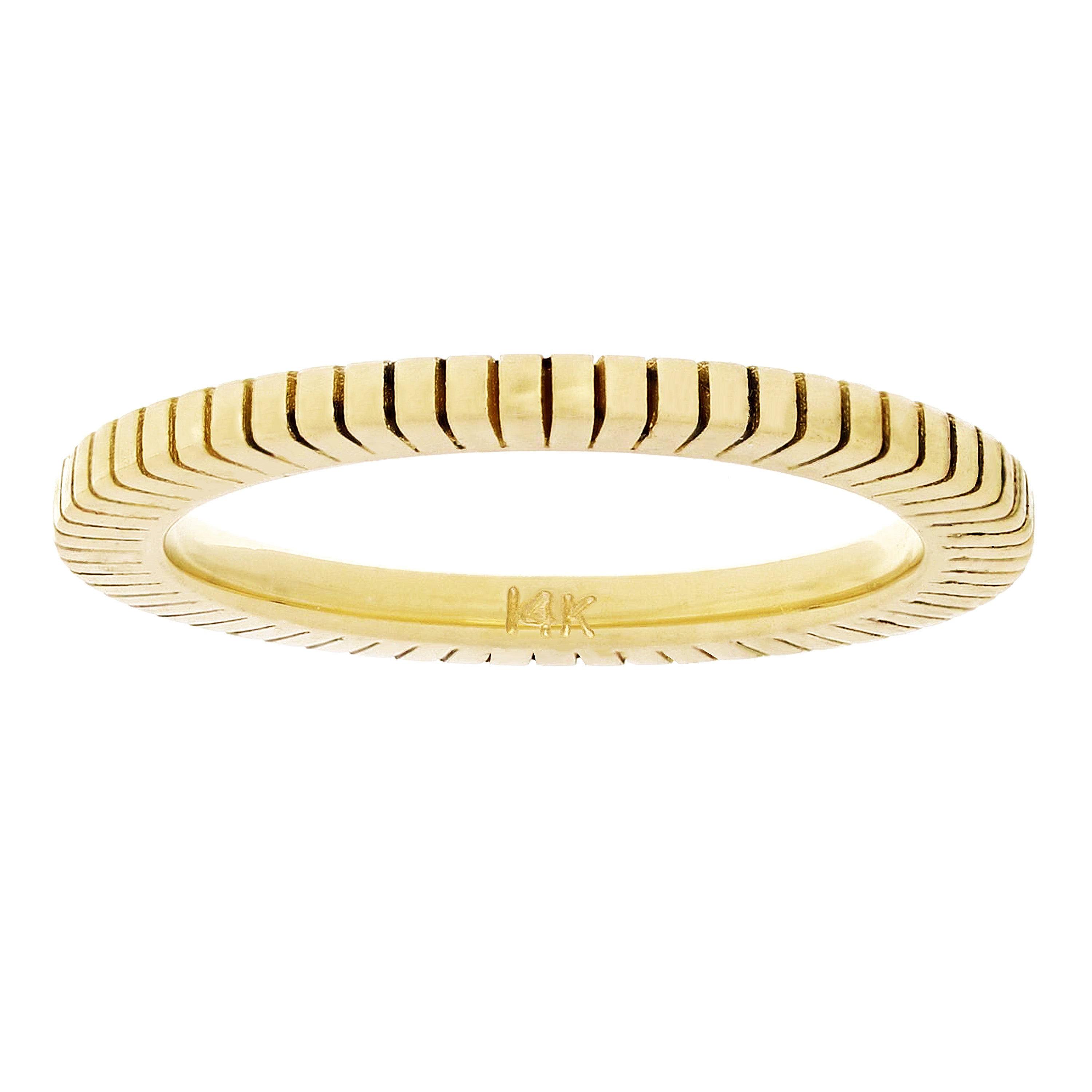 14k Yellow Gold Square Sliced Stackable Ring Size 8 1.9mm 3.9 grams