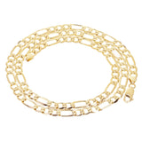Men's Italian 14k Yellow Gold Solid Figaro Chain Necklace 22" 5.8mm 25.5 grams - 22"