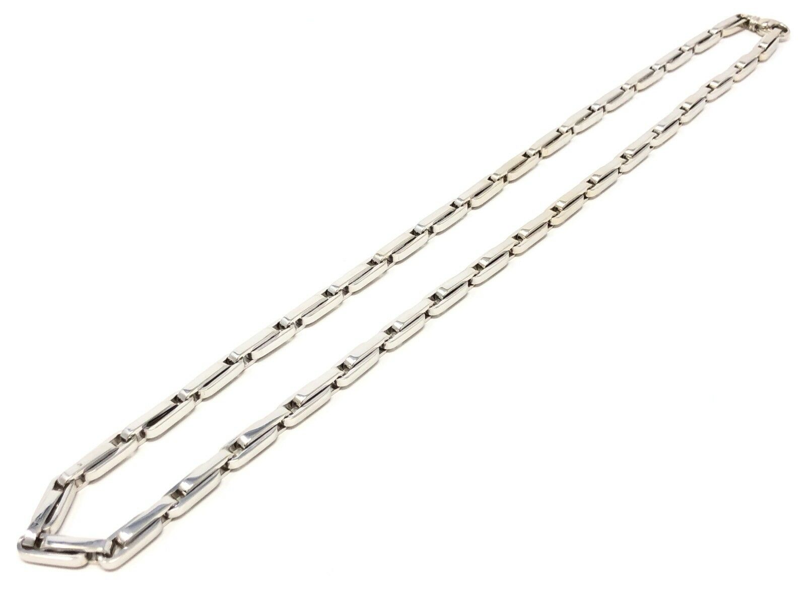 Men's 14k White Gold Handmade Fashion Link Necklace 24" 5mm 95.5grams