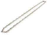 14k White Gold Solid Fancy Chain Link Necklace 26" 5mm - White,26"