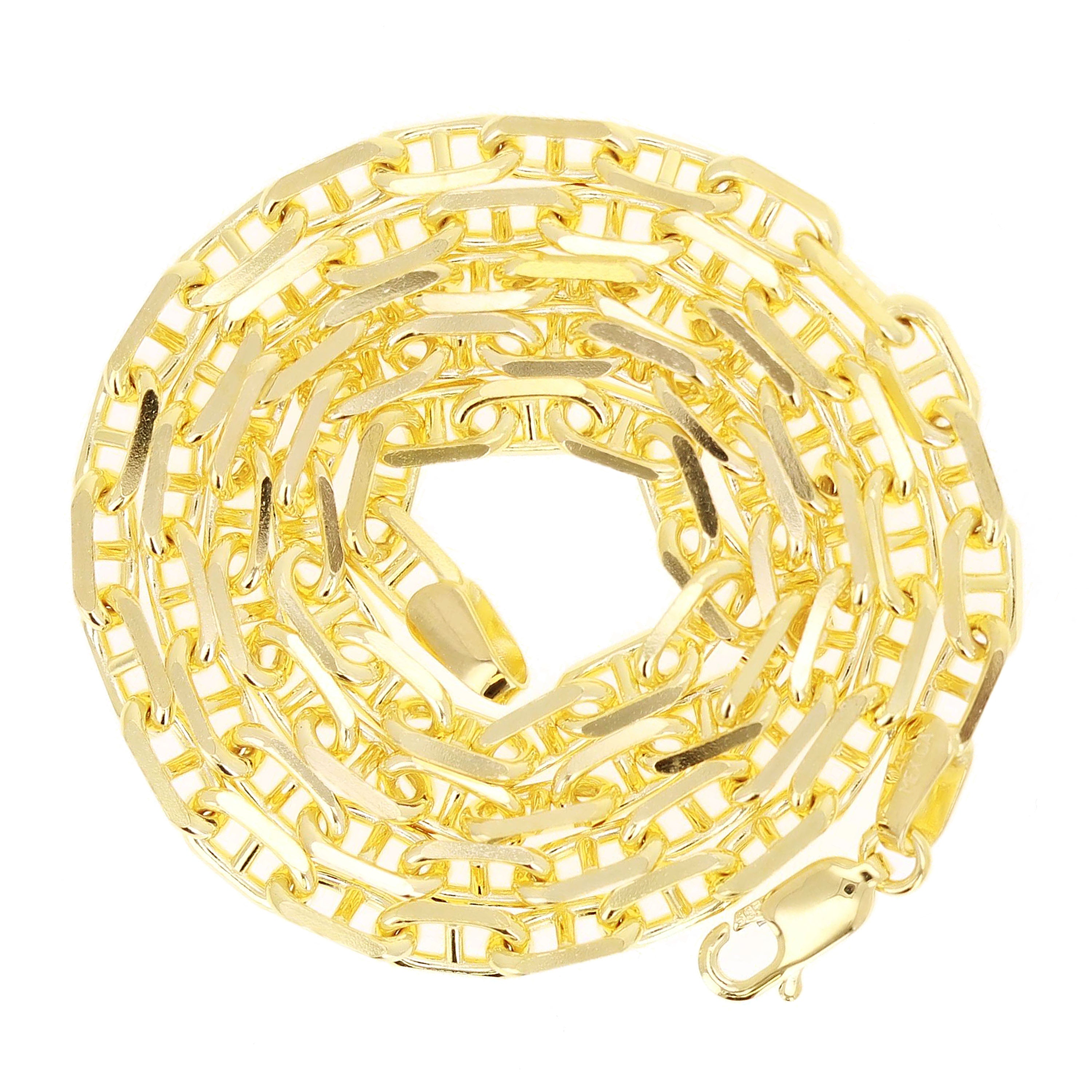 Italian 14k Yellow Gold Solid Anchor Mariner Chain Necklace 18" 4.1mm 18.8 grams - 18" 18.8 grams