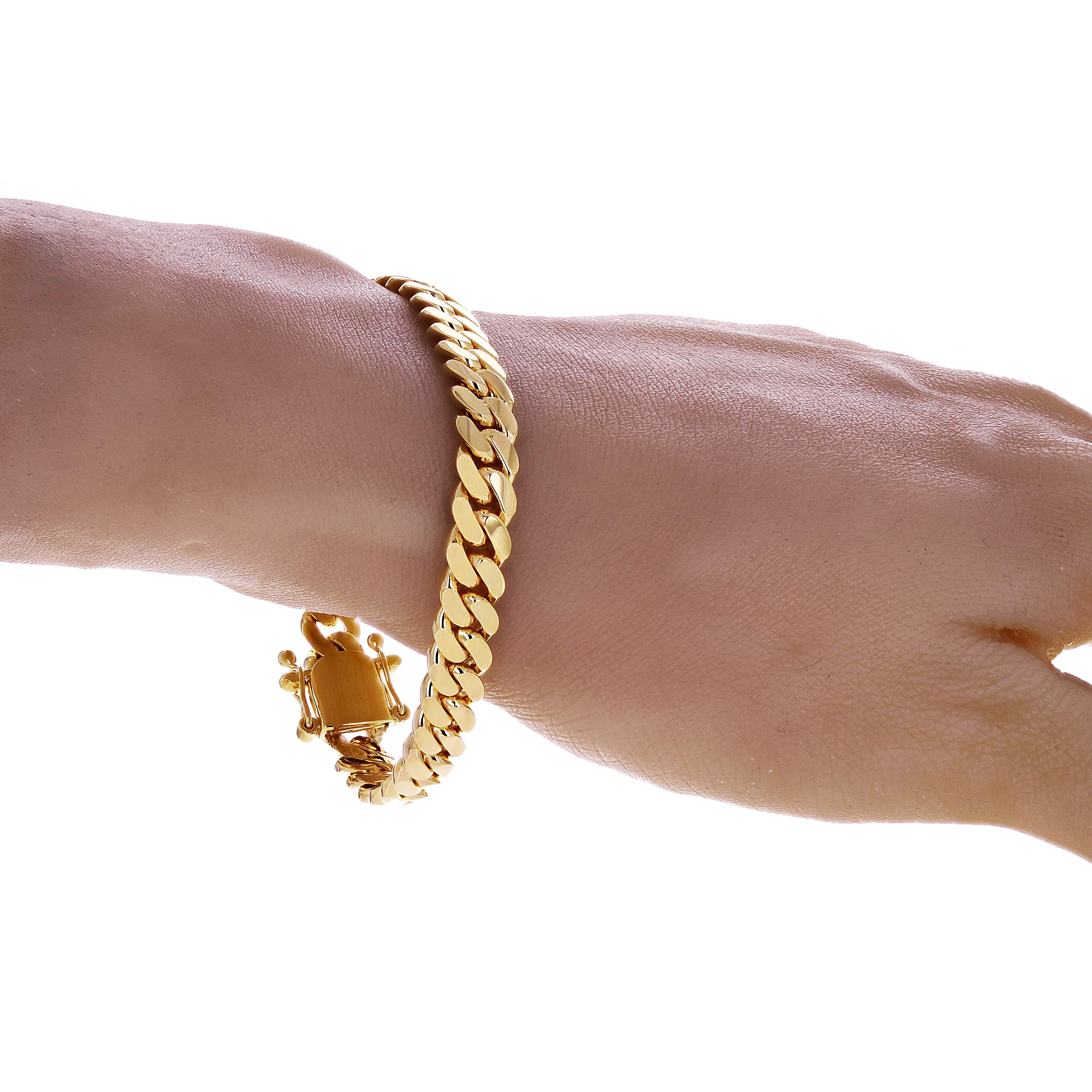 Men's 14k Yellow Gold Solid Miami Cuban Chain Bracelet 8" 8mm 41 grams