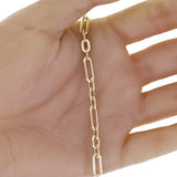Italian 14k Yellow Gold Paper Clip Link Chain Bracelet 7.75" 5mm 2 grams