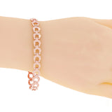 10k Rose Gold Solid Chunky Nugget Horse Shoe Link Bracelet 7" 8mm 10.4 grams - Rose,7" 10.4 grams