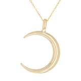 14k White Gold Crescent Moon Necklace 18" 3.3 grams - Yellow