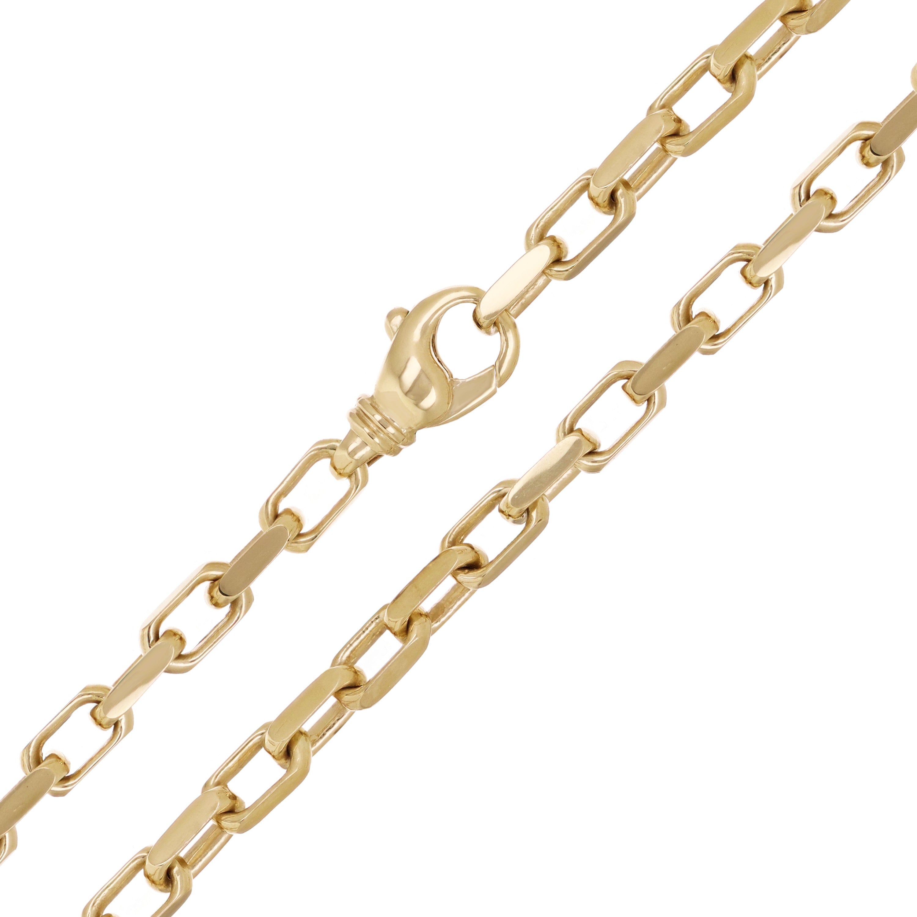 10k Yellow Gold Solid Handmade Rectangle Link Chain Necklace 20" 5mm 37 grams - 20" 37 grams