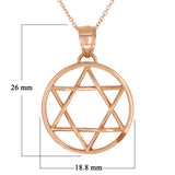 14k Rose Gold Star of David Medal Necklace 18" 4.5 grams - Rose