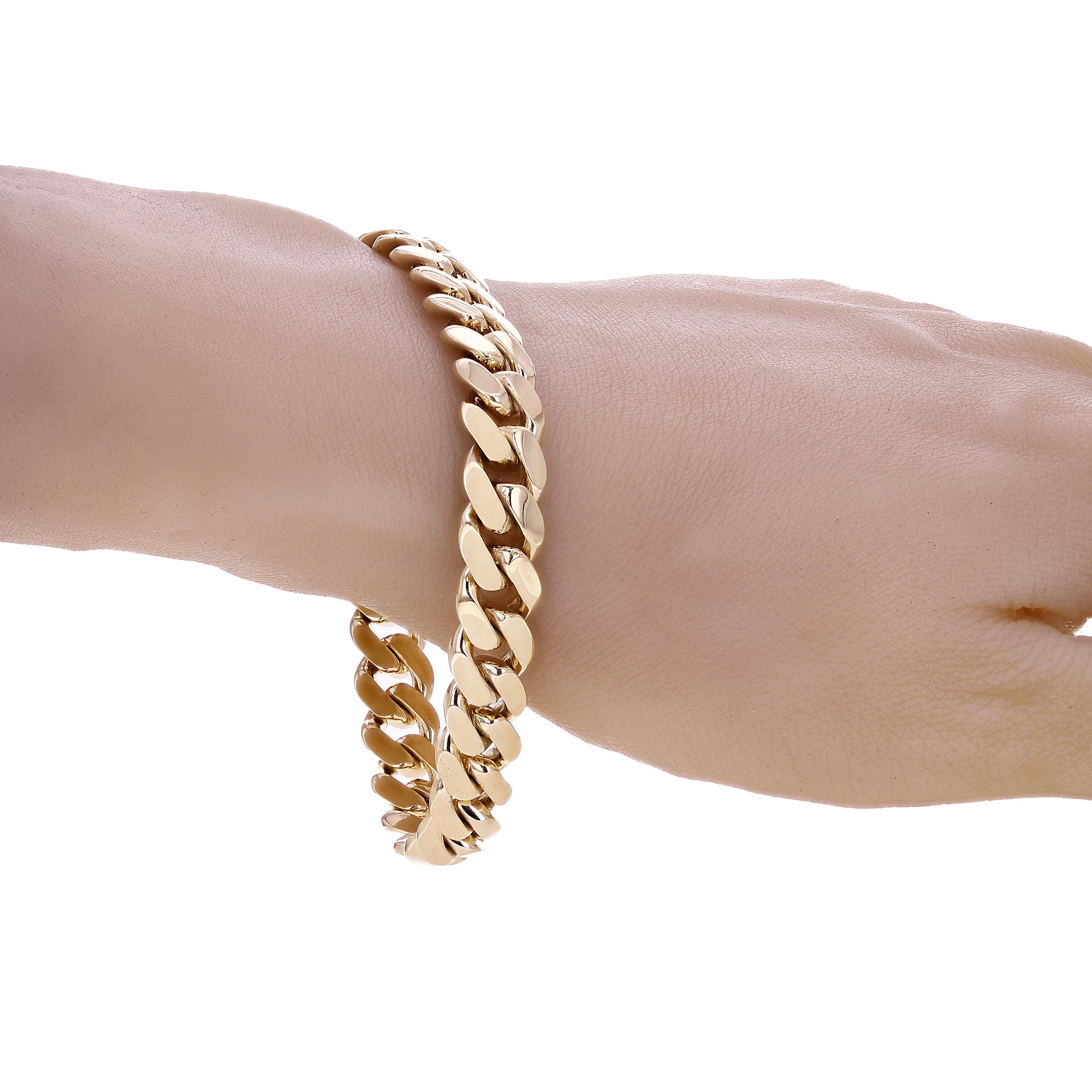 14k Yellow Gold Solid Heavy Miami Cuban Link Chain Bracelet 9" 10mm 64.5 grams - 9" 64.5 grams