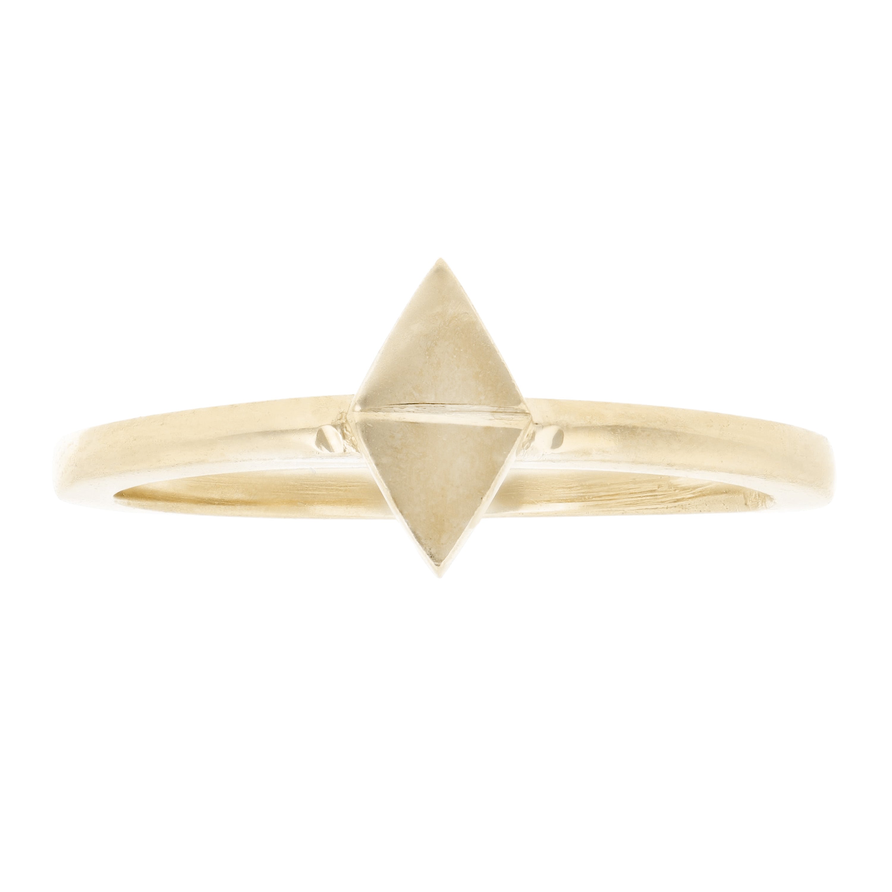 14k Yellow Gold Geometric Triangle Stackable Ring 2.1 grams Size 6.5 - Yellow