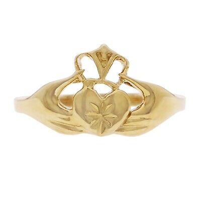 14k Yellow Gold Claddagh Irish Ring Love Friendship Size 6.75 2.5g