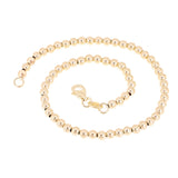 Italian 14k Yellow Gold Ball Beads Bracelet 7.75" 3mm 3.2 grams - Small