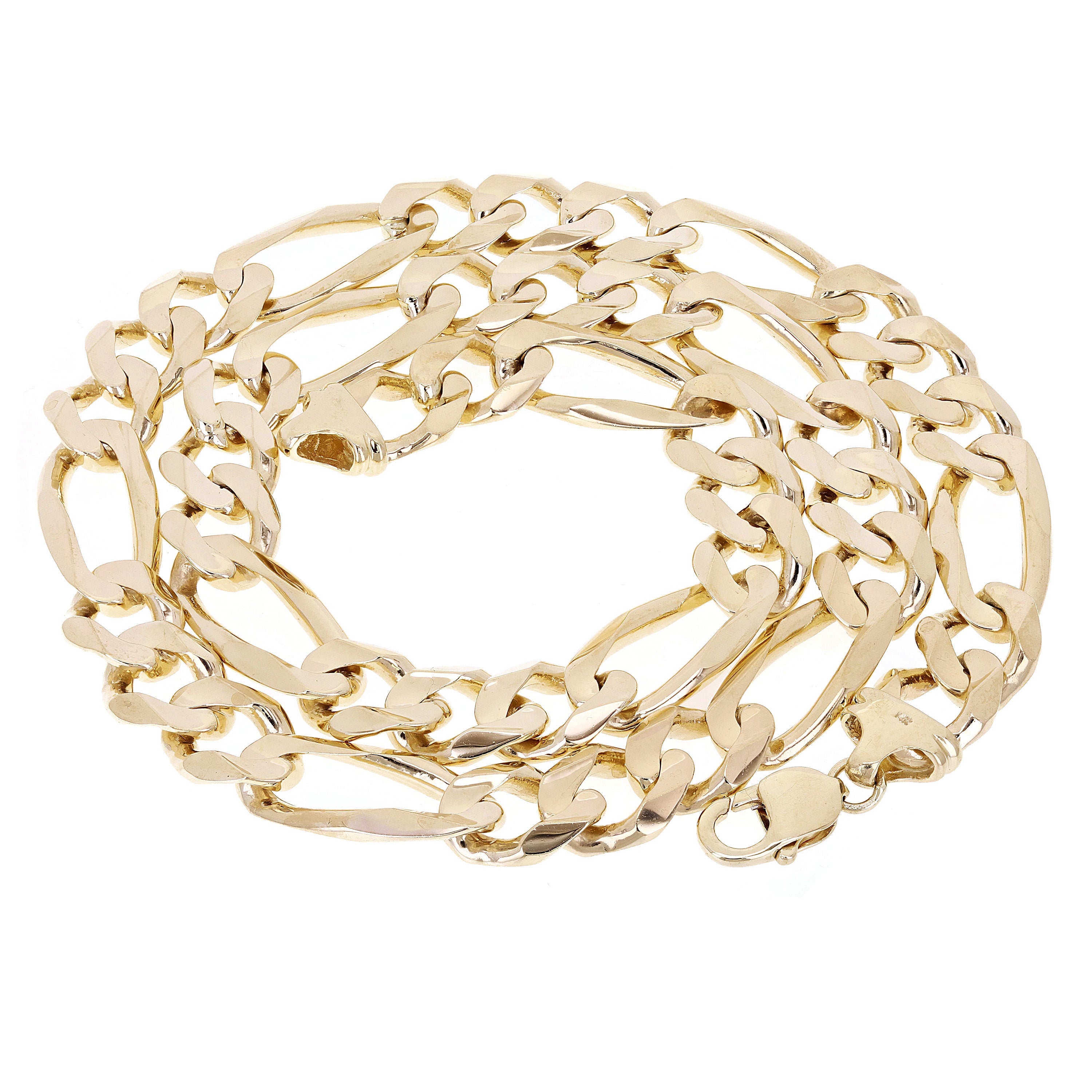 Men's 14k Yellow Gold Figaro Chain Necklace Heavy Solid Gold 20" 14mm 140 grams - 20"