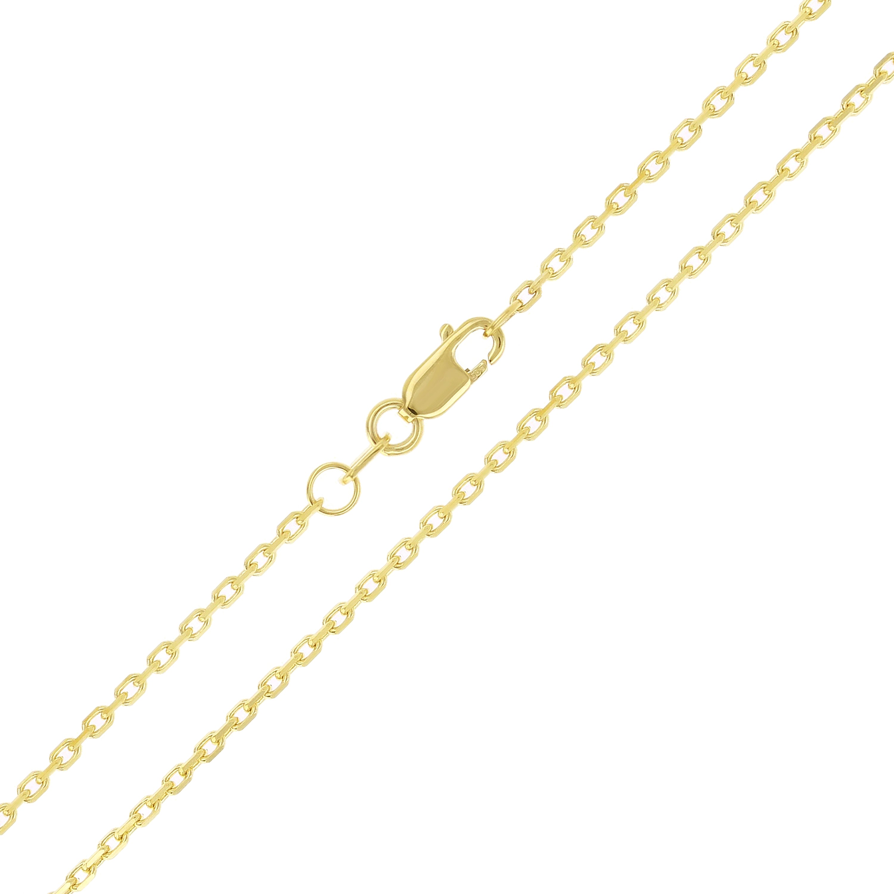 Italian 14k Yellow Gold Solid Anchor Cable Link Chain Necklace 16" 1.5mm 3.2 grams - 16" 3.2 grams