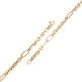 Italian 14k Yellow Gold Hollow Round & Oval Link Bracelet 8" 4.8mm 4.6 grams