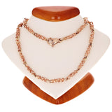 14k Rose Gold Solid Nugget Link Necklace 20" 4mm 25.1 grams - Rose,20"