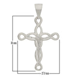 14k White Gold Solid Jesus Crucifix Cross Religious Charm Pendant 3.7 grams