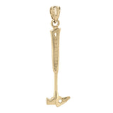 14k Yellow Gold Chisel Rock Hammer Charm Pendant 2.5 grams - Yellow