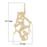 10k Yellow Gold Free Form Nugget Charm Pendant 1.3" 4 grams - Yellow