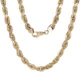 14k Yellow Gold Solid Diamond Cut Rope Chain Necklace 20" 6mm 54 grams - 22" 8mm