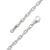 10k White Gold Solid Handmade Fashion Link Bracelet 8" 4.8mm 22.1 grams - White,8" 22.1 grams