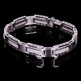 Men's 14k White Gold 2.5ctw Diamond Watch Link Bracelet 8" 10.8mm 39.5 grams - White  8"  10.8mm  2.5ctw  39.5grams