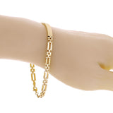 Italian 14k Yellow Gold Engravable Rectangle Link ID Bracelet 8.25" 5mm 7.2grams