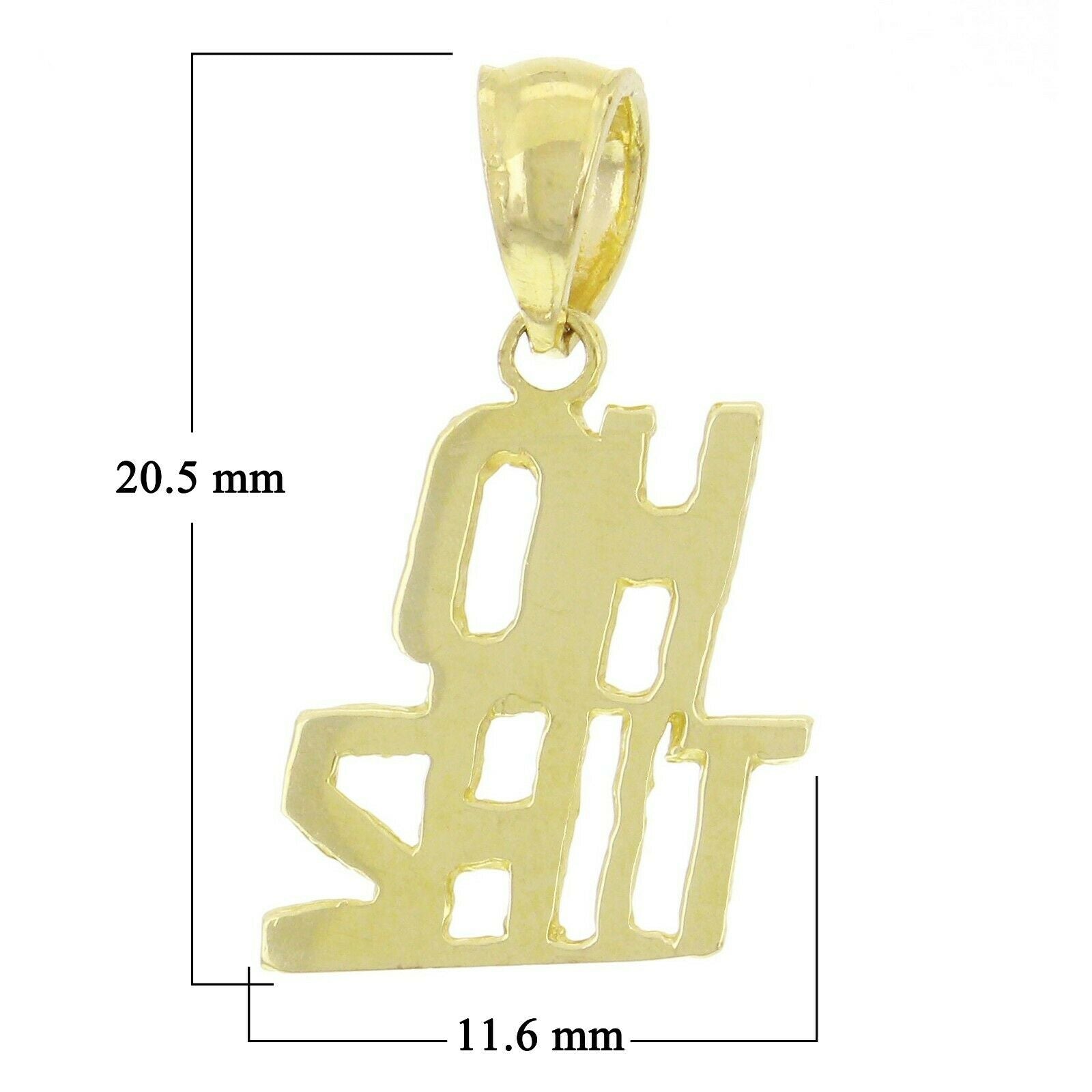 14k Yellow Gold OH SH*T Charm Pendant 1 gram